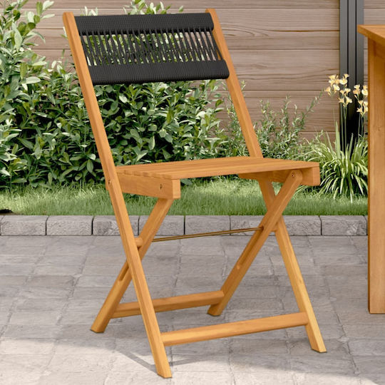 Outdoor Chair Wooden Black 2pcs 38x32.5x78cm