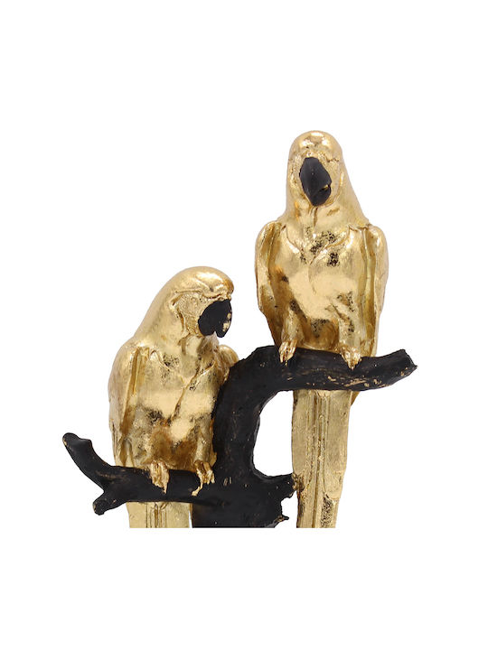 Keskor Decorative Bird Polyresin in Black / Gold 12x5x24cm 1pcs