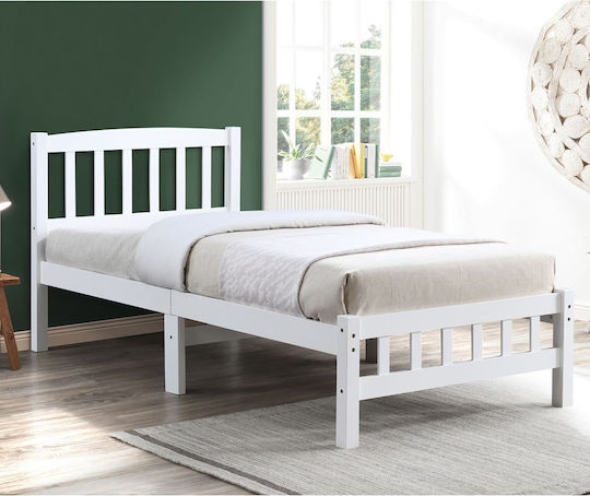 Felix Κρεβάτι Μονό για Στρώμα 90x190cm Άσπρο Felix Κρεβάτι Μονό για Στρώμα 90x190cm Άσπρο