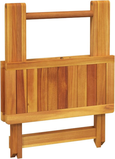 Sitting Room Outdoor Foldable Wood Table Natural 50x50x50cm