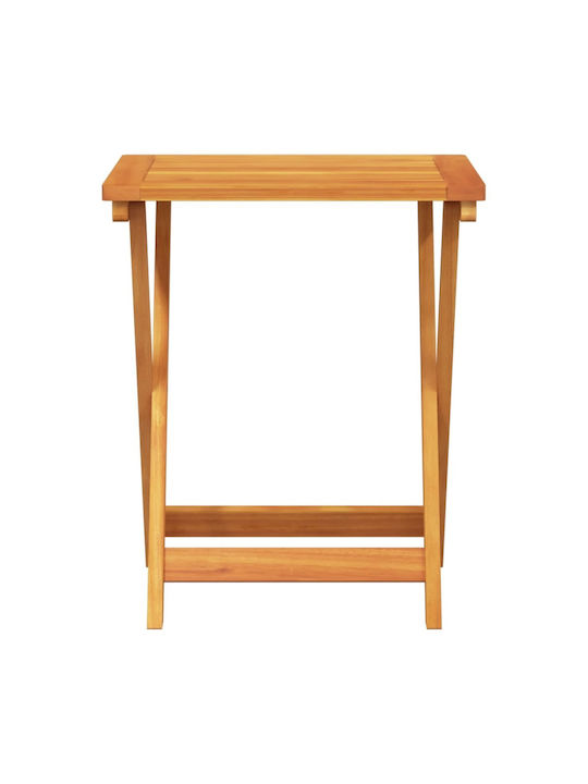 Auxiliary Outdoor Foldable Wood Table Natural 50x36x60cm
