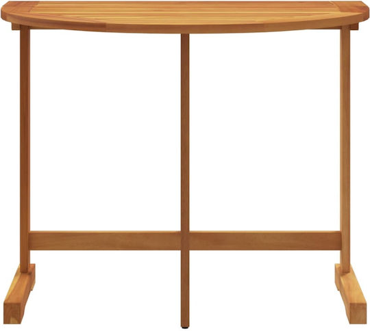 Wooden Garden & Terrace Table for Small Spaces Foldable Solid Acacia Wood 90x60x72cm