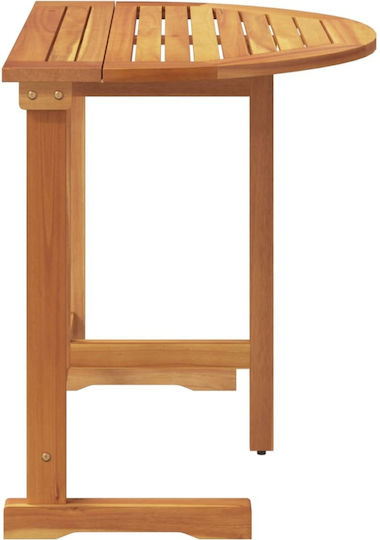 Wooden Garden & Terrace Table for Small Spaces Foldable Solid Acacia Wood 90x60x72cm