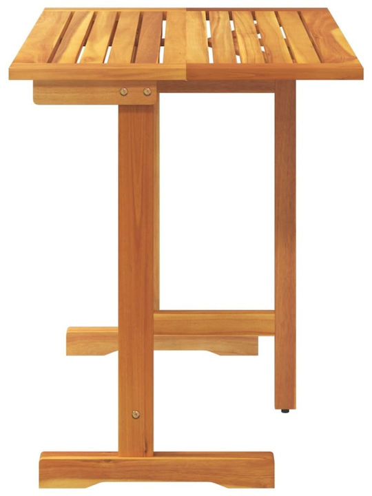 Wooden Garden & Terrace Table for Small Spaces Foldable Solid Acacia Wood 90x60x72cm