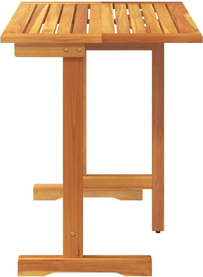 Wooden Garden & Terrace Table for Small Spaces Foldable Solid Acacia Wood 90x60x72cm