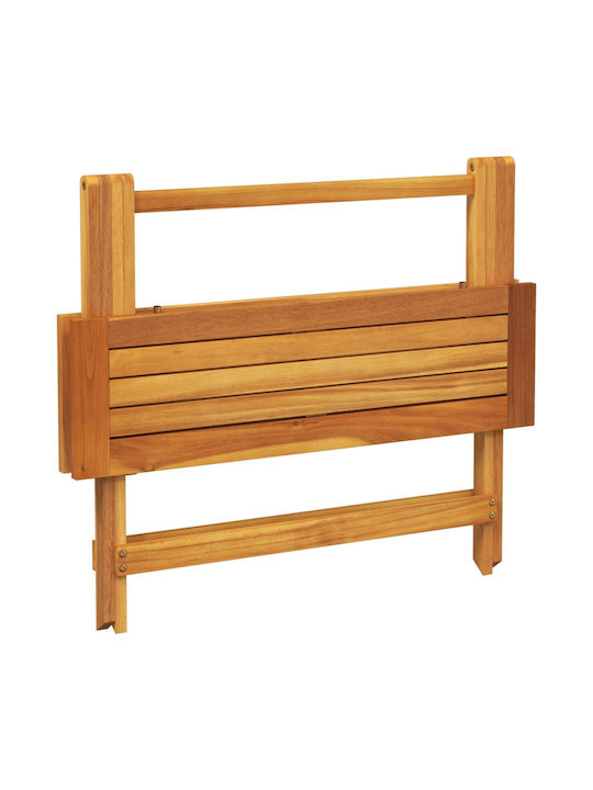 Sitting Room Table for Small Outdoor Spaces made of Acacia Foldable Solid Acacia Wood 90x52.5x65cm