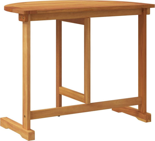 Wooden Garden & Terrace Table for Small Spaces Foldable Solid Acacia Wood 90x60x72cm