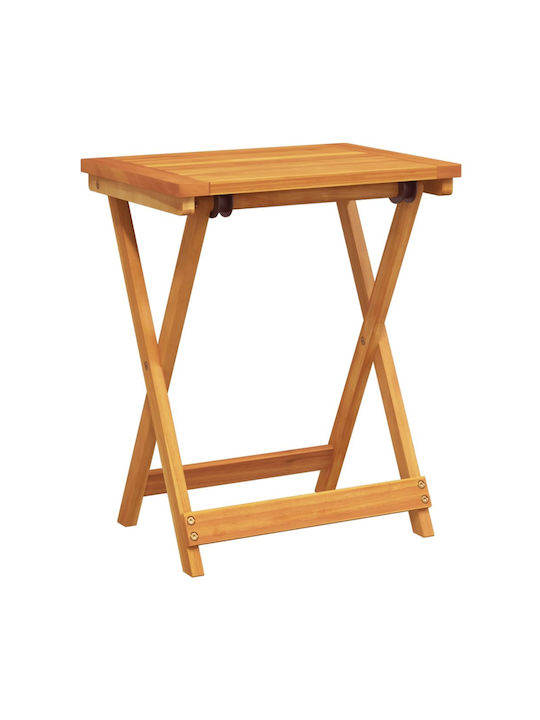 Auxiliary Outdoor Foldable Wood Table Natural 50x36x60cm