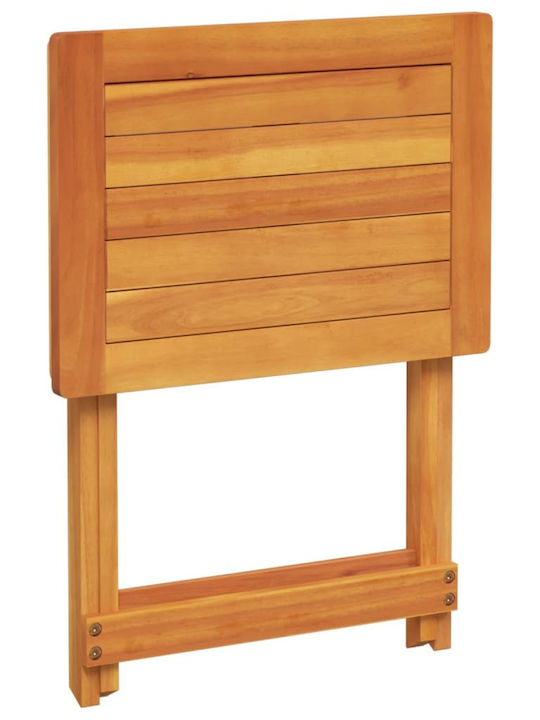 Auxiliary Outdoor Foldable Wood Table Natural 50x36x60cm