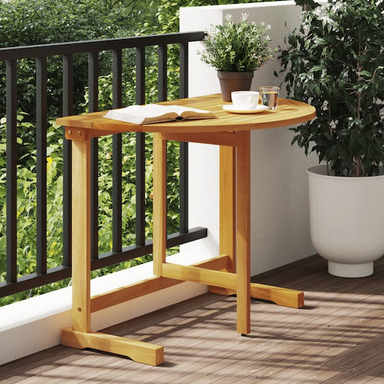 Wooden Garden & Terrace Table for Small Spaces Foldable Solid Acacia Wood 90x60x72cm