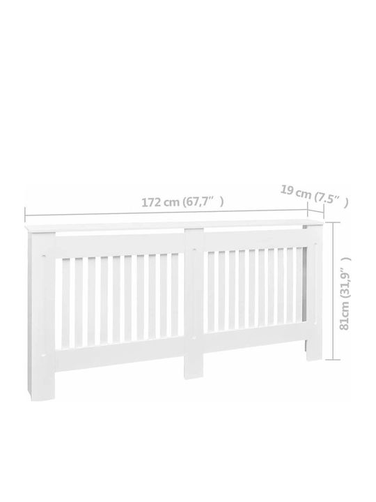 vidaXL Husă Pentru Radiator Din MDF Alb 172x19x81cm
