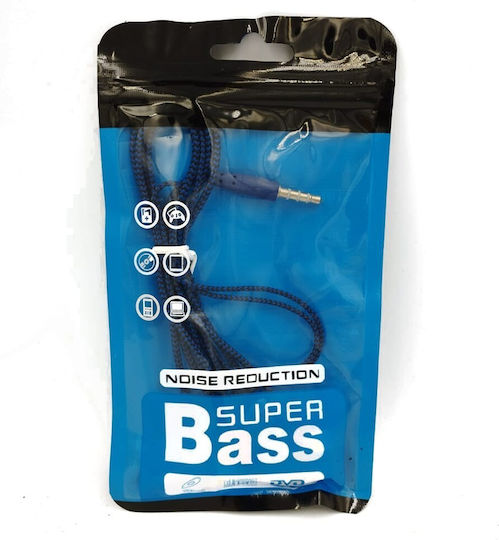 Super Bass In-ear Handsfree Ακουστικά με Βύσμα 3.5mm Μπλε