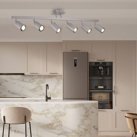 Inlight Σποτ με 4 Φώτα και με Ντουί GU10 σε Ασημί Χρώμα Inlight Σποτ με 4 Φώτα και με Ντουί GU10 σε Ασημί Χρώμα