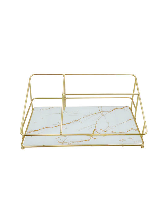 Uncle George Декоративен за пространство от Метал Gold / White with Marble Effect 32x21x12см 1бр