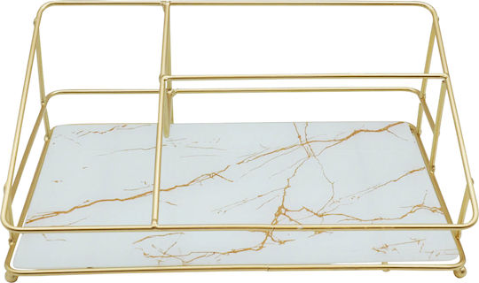 Uncle George Декоративен за пространство от Метал Gold / White with Marble Effect 32x21x12см 1бр Uncle George Декоративен за пространство от Метал Gold / White with Marble Effect 32x21x12см 1бр