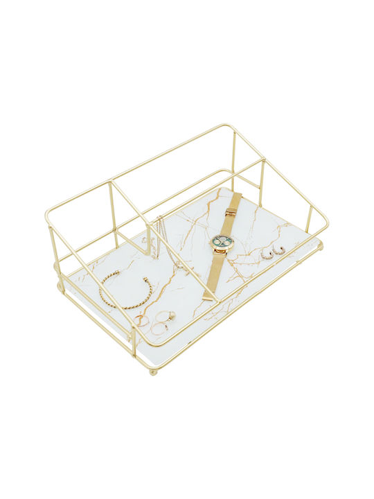 Uncle George Декоративен за пространство от Метал Gold / White with Marble Effect 32x21x12см 1бр