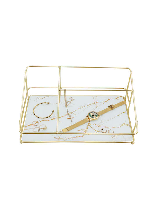 Uncle George Декоративен за пространство от Метал Gold / White with Marble Effect 32x21x12см 1бр
