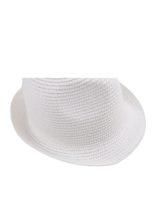 Brims and Trims Kids' Hat Fedora Straw White