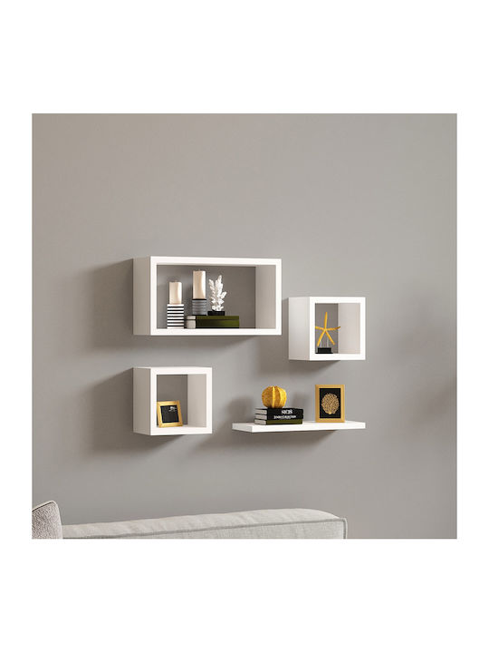 Shelves Wall Babine White 4pcs 84x15x44cm