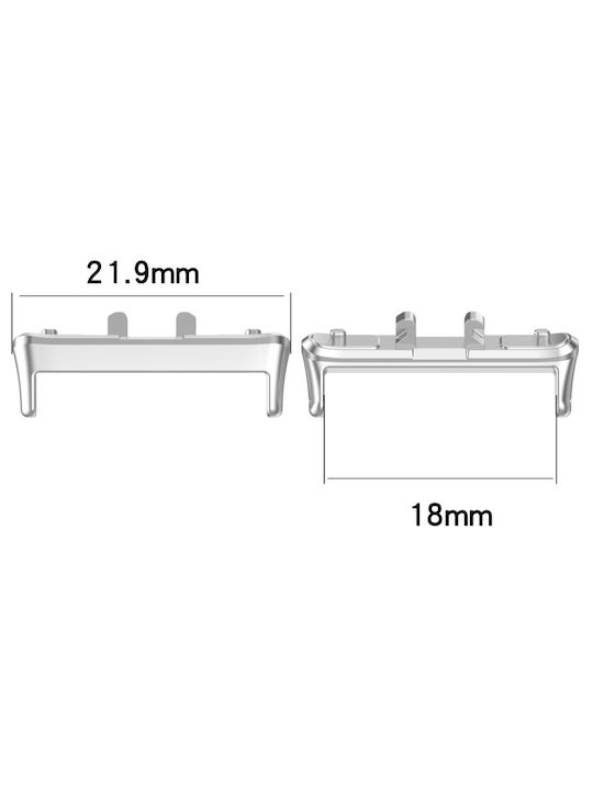 Samsung Galaxy Fit 3 Sm-r390 1 Paar Metall Uhrenarmband Verbinder Silber