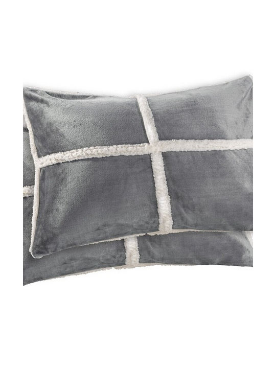 Guy Laroche Astra Σετ Μαξιλαροθήκες Φανελένιες Anthracite 50x70εκ.