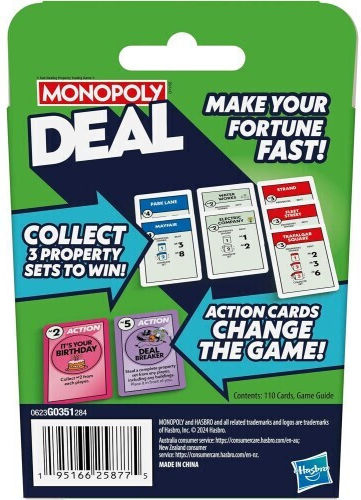 Brettspiel Monopoly Deal für 2-5 Spieler 8+ Jahre Hasbro