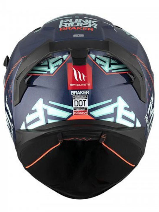 MT Braker SV Black/Blue Matt Motorcycle Helmet Full Face ECE 22.06 1650gr