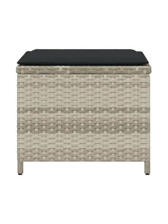 Băncuțe De Grădină Cub Pentru Exterior Rattan Cu Pernă Gri 4 Buc 40x40x35cm