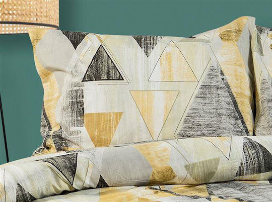 Dimcol Geometrical Pillowcase with Envelope Cover 333 Beige 50x70cm.