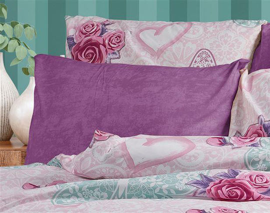 Dimcol Χλόη Μαξιλαροθήκη με Φάσα Pink 50x70εκ.