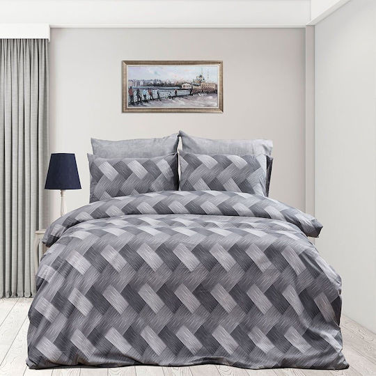 Dimcol Алкмини Калъфка за Възглавница с корица за плик 452 Grey 50x70см.