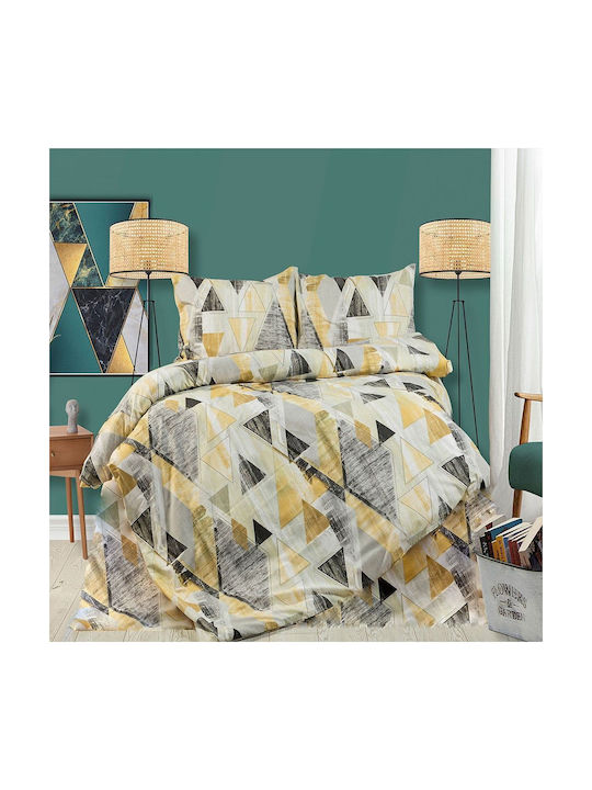 Dimcol Geometrical Μαξιλαροθήκη με Φάσα 333 Beige 50x70εκ.