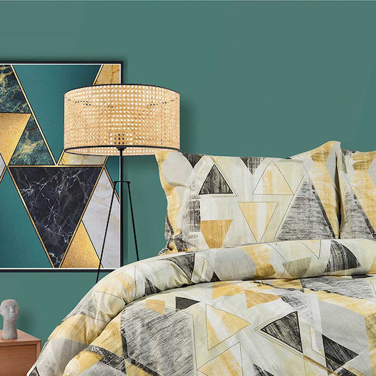 Dimcol Geometrical Pillowcase with Envelope Cover 333 Beige 50x70cm.