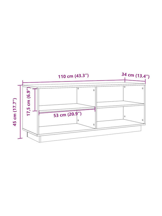 Παπουτσοθήκη από Μασίφ Ξύλο 110x34x45cm
