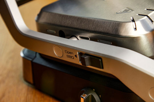 Tefal Optigrill 4-in-1 Tabletop Electric Grill Smooth and Ribbed Plate 2100W Inox with Lid and Adjustable Thermostat