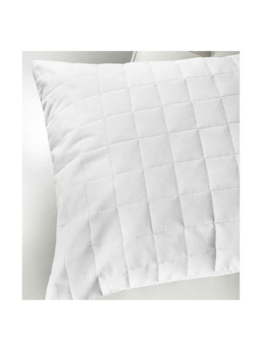 La Luna Luxurious Pillowcase Set with Envelope Cover Quilted White 50x70cm.