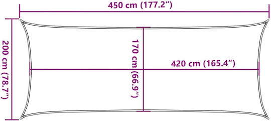 vidaXL Shade Sail Beige with PU Coating 2x4.5m