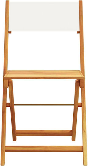Outdoor-Stuhl Hölzernes Cream 2Stück 38x32.5x81εκ.