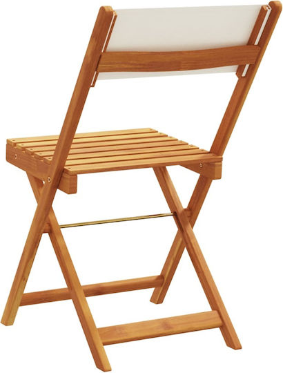 Outdoor-Stuhl Hölzernes Cream 2Stück 38x32.5x81εκ.