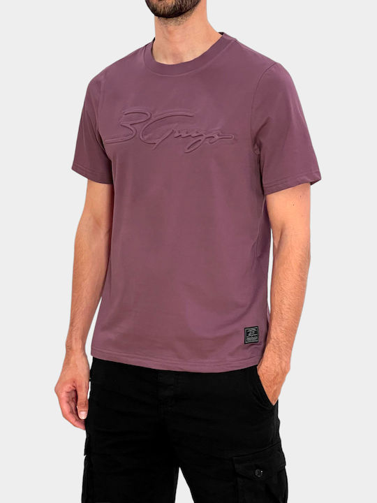 3Guys Men's Short Sleeve T-shirt Berry