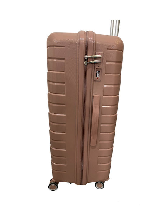 Ormi Medium Hard Suitcase Pink Gold with 4 Wheels Height 65cm