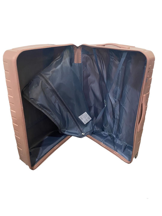 Ormi Medium Hard Suitcase Pink Gold with 4 Wheels Height 65cm