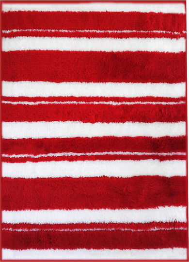 Meusch Bath Mat Lane White/Red 70x120cm