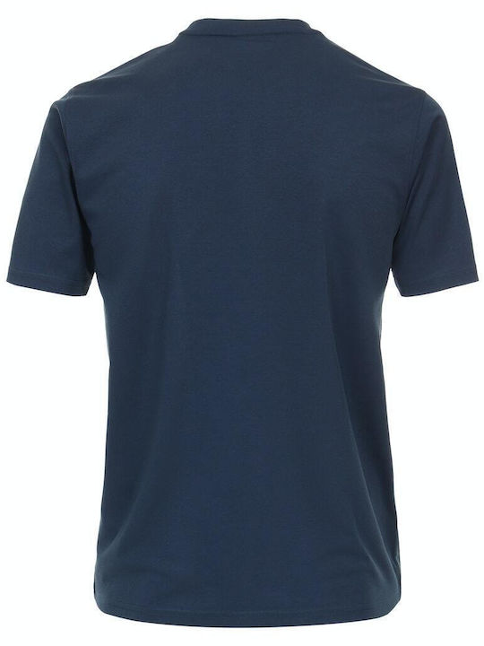 Casa Moda Men's Short Sleeve Blouse Blue