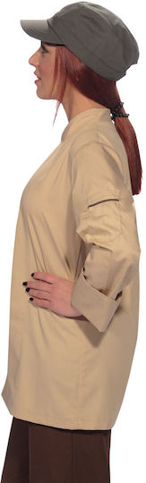 The Uniform Company Mantel Koch 100% Baumwolle Damen Beige mit Langärmelig