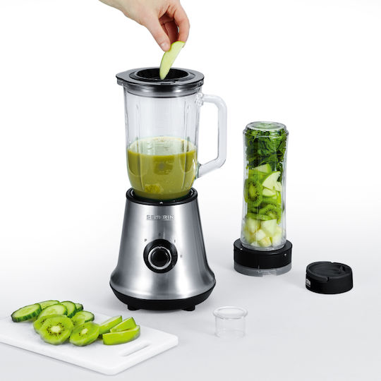 Severin Μπλέντερ με Γυάλινη Κανάτα 1 lt 500W Inox 7971