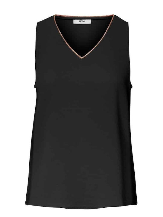 Only Women's Blouse Sleeveless with V Neckline black