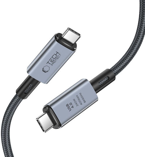 Tech-Protect Ultraboost USB 4 Video Cable USB-C Male - USB-C 240W PD Grey 2m