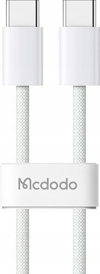 Mcdodo USB 2.0 Cable USB-C male - USB-C 60W PD Λευκό 1m CA-5690
