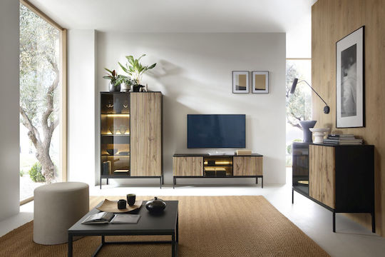 TV-Ständer Sento mit LED-Beleuchtung Anthrazit M154xT39xH56cm